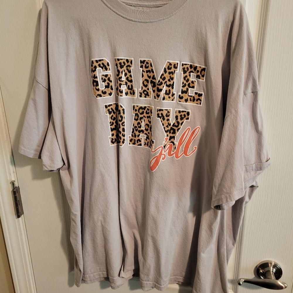 4xl Game Day yall cheetah print tshirt